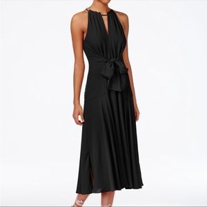 NWT RACHEL ROY Claudette Tie-Front Midi Dress Black 0